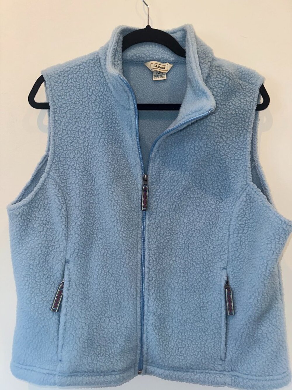 L.L. Bean Light Blue Fleece Zip-Up Vest